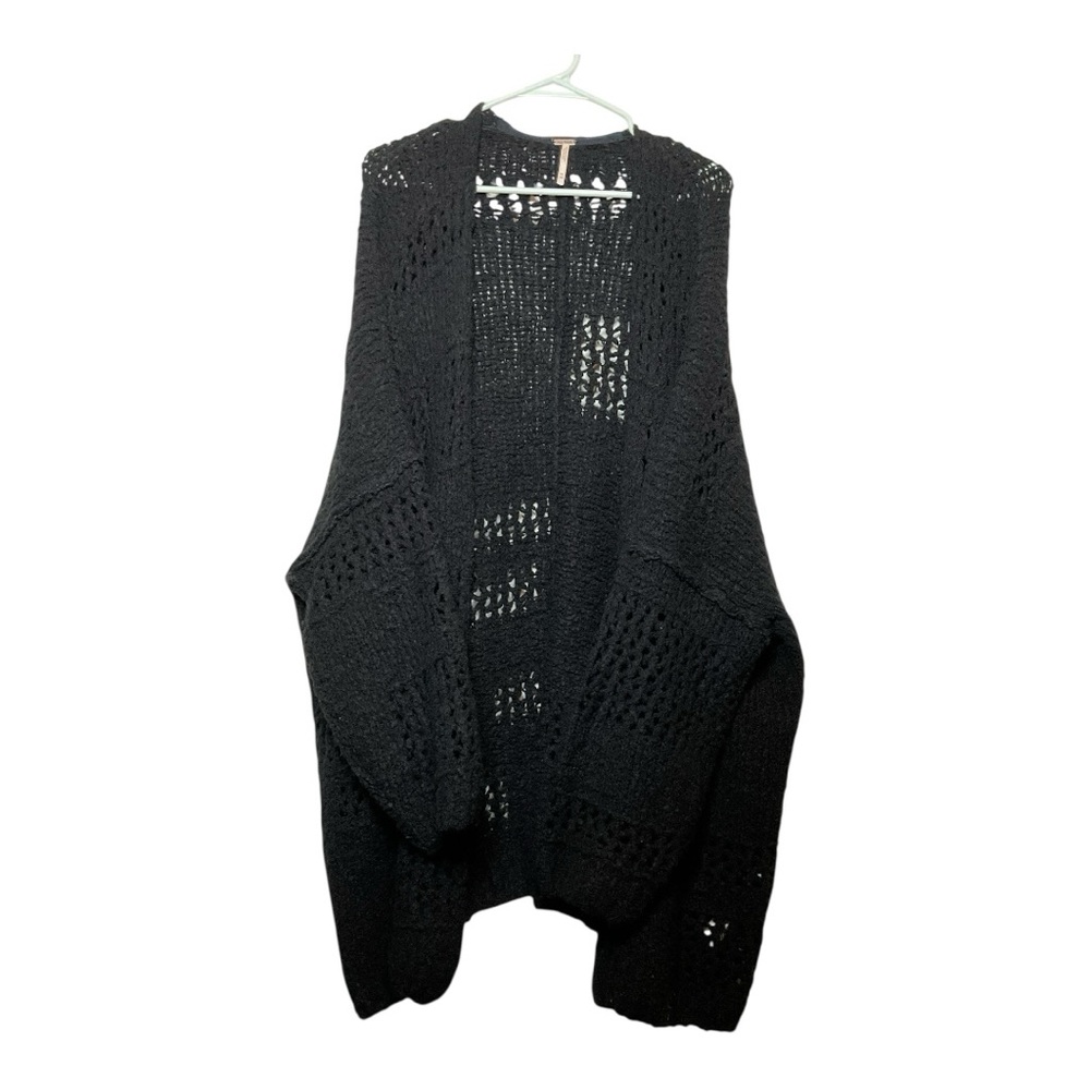 Women’s Free People open knit, oversized, black cardigan, size medium/large